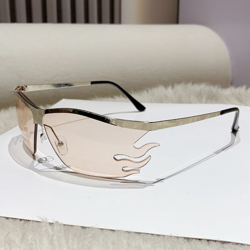 Women futuristic sunglasses with elegant transparent frame Bowlift