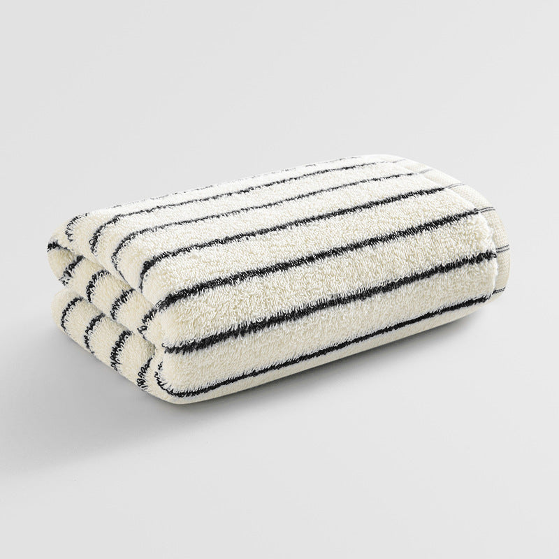 Women's Cotton Bath Towel with Striped Pattern Bowlift