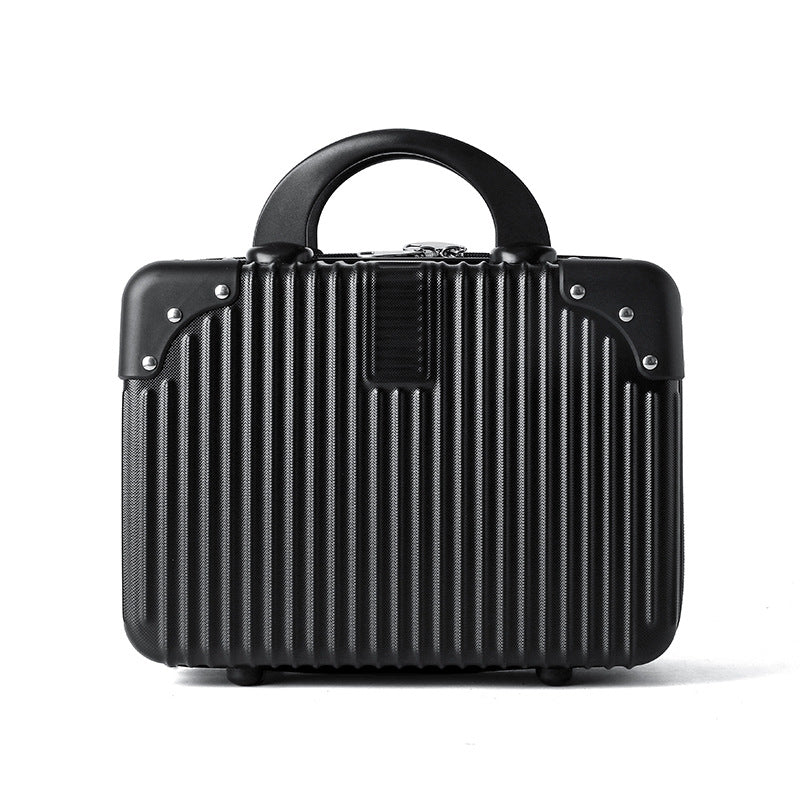 hard-shell travel cosmetic case with double-zip closure top handle and protective feet Bowlift