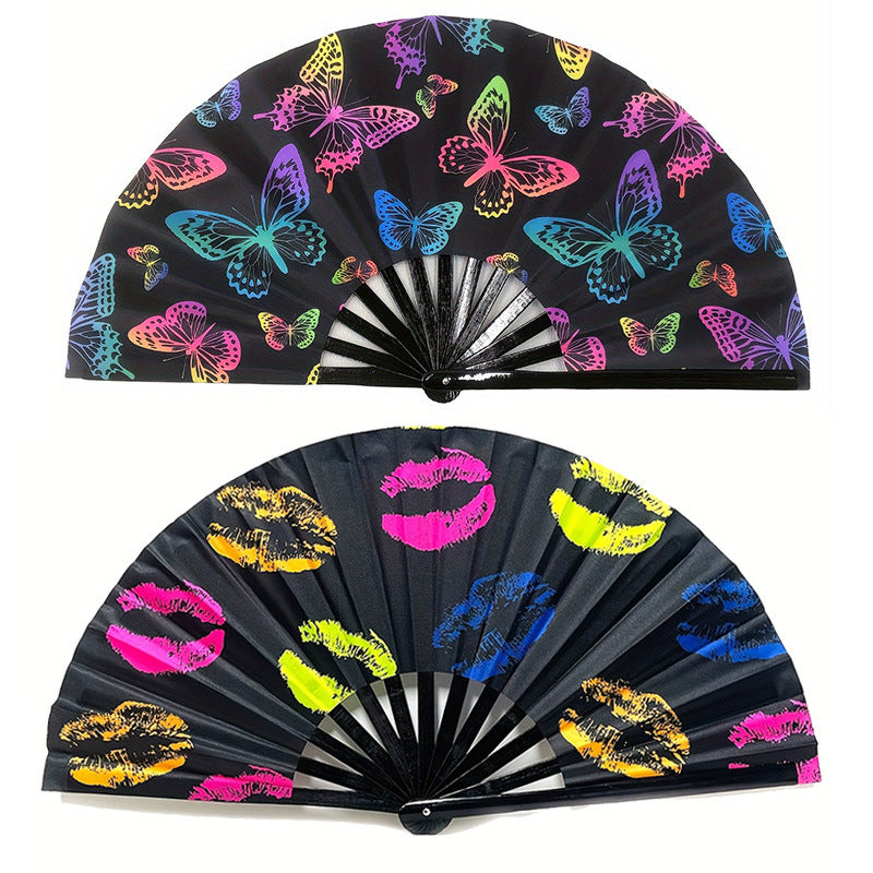 Ladies fan with colorful designs Bowlift