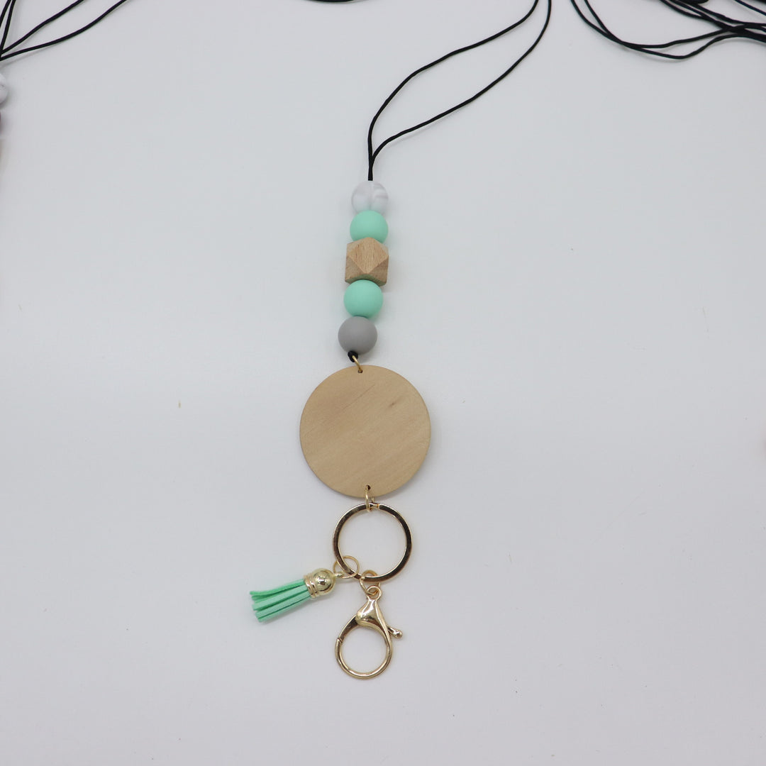 Beaded Keychain Lanyard with Decorative Tassel Bowlift