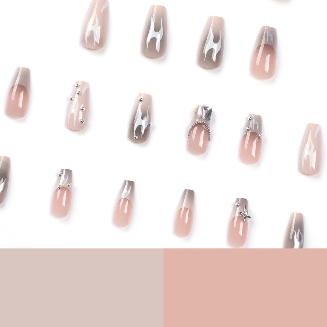 Artful nail extensions with trendy shine and design Bowlift