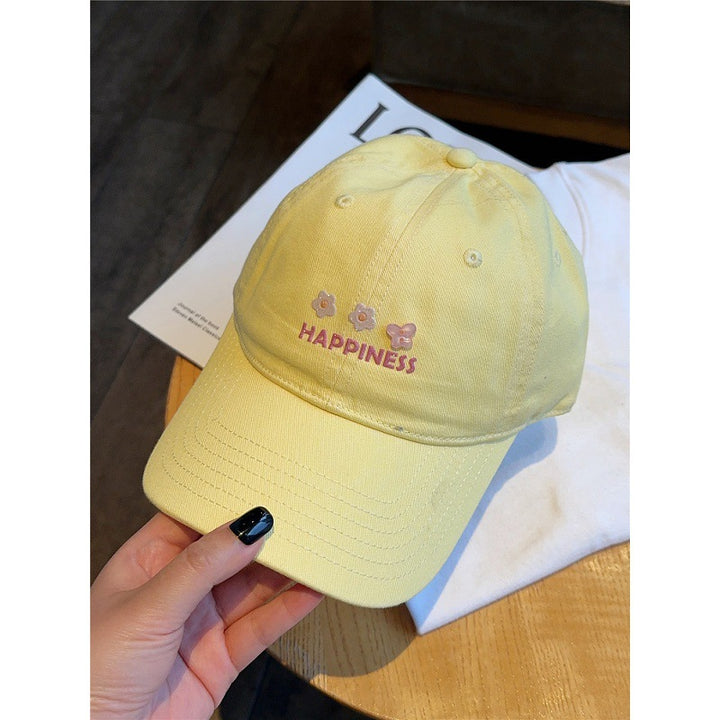 Women's Embroidered Happiness Baseball Cap Bowlift