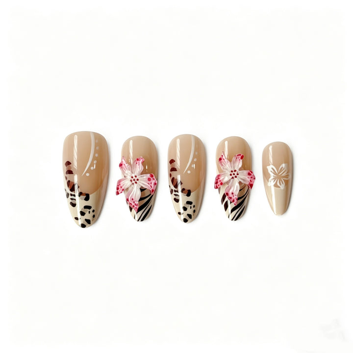 Artistic Heart-Embellished Press-On Nails Bowlift