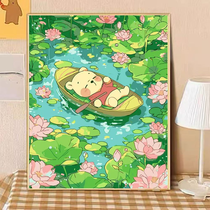 Playful Bear Illustration Canvas Art Bowlift