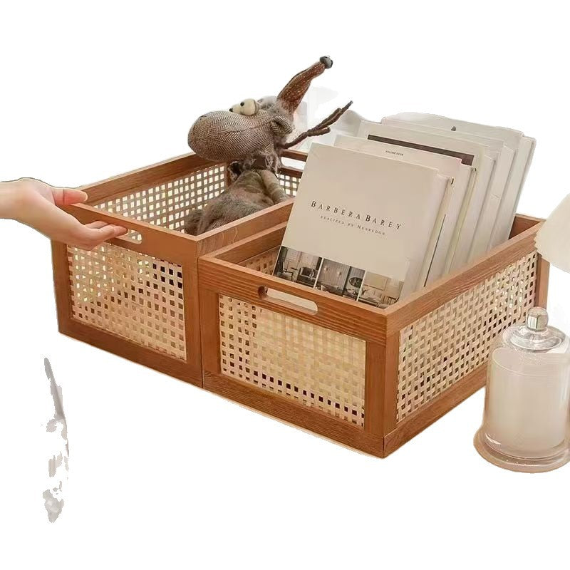 High-quality storage basket with rattan details Bowlift