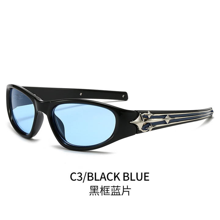 Women's sporty sunglasses in a modern design with a stylish metal frame Bowlift
