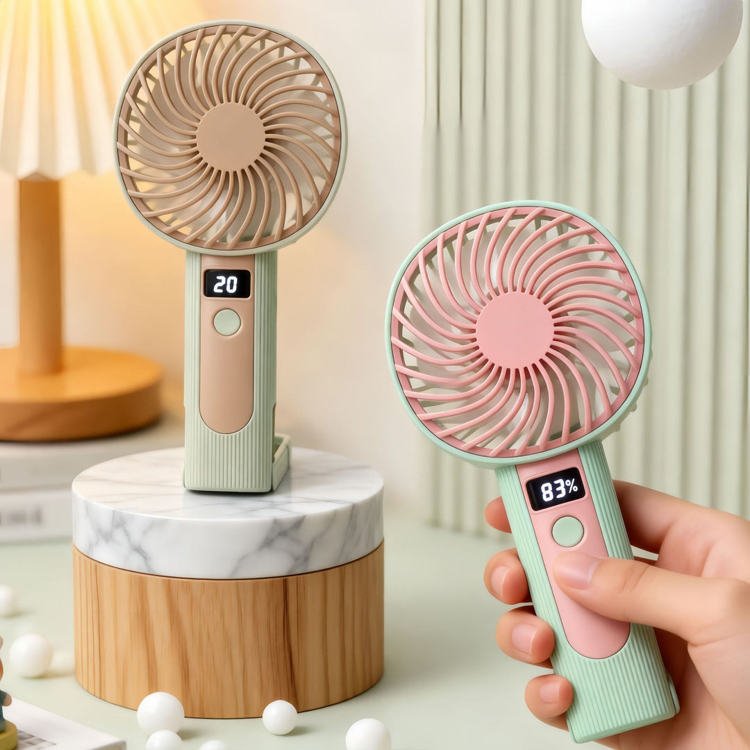 Ladies portable hand fan with digital control and ergonomic design Bowlift