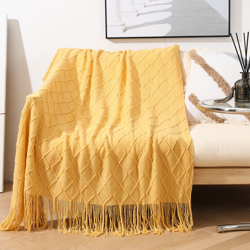 Women’s knitted blanket with textured wave pattern Bowlift