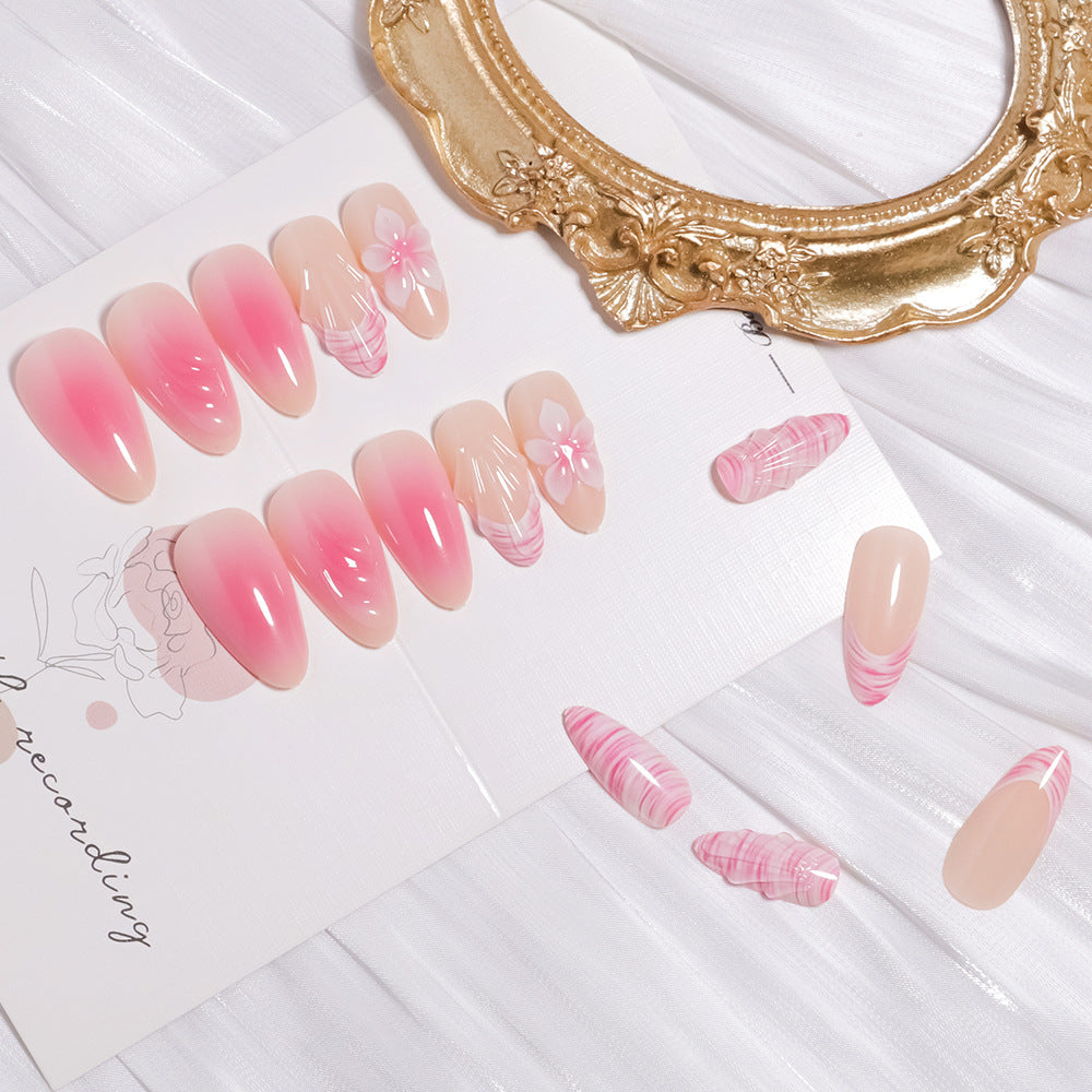 Glamorous Floral Ombre Press-On Nails Bowlift
