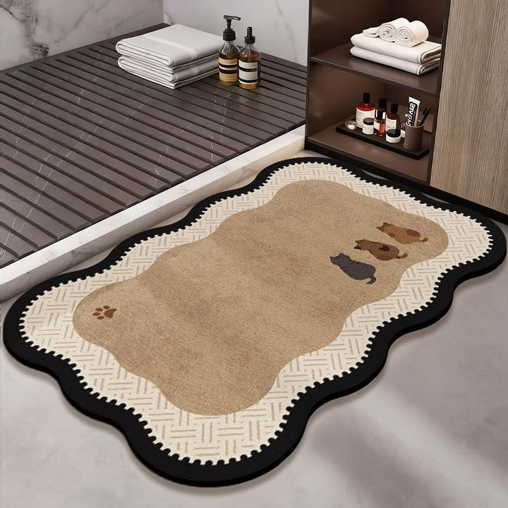 Decorative Pet-Themed Bath Mat Bowlift