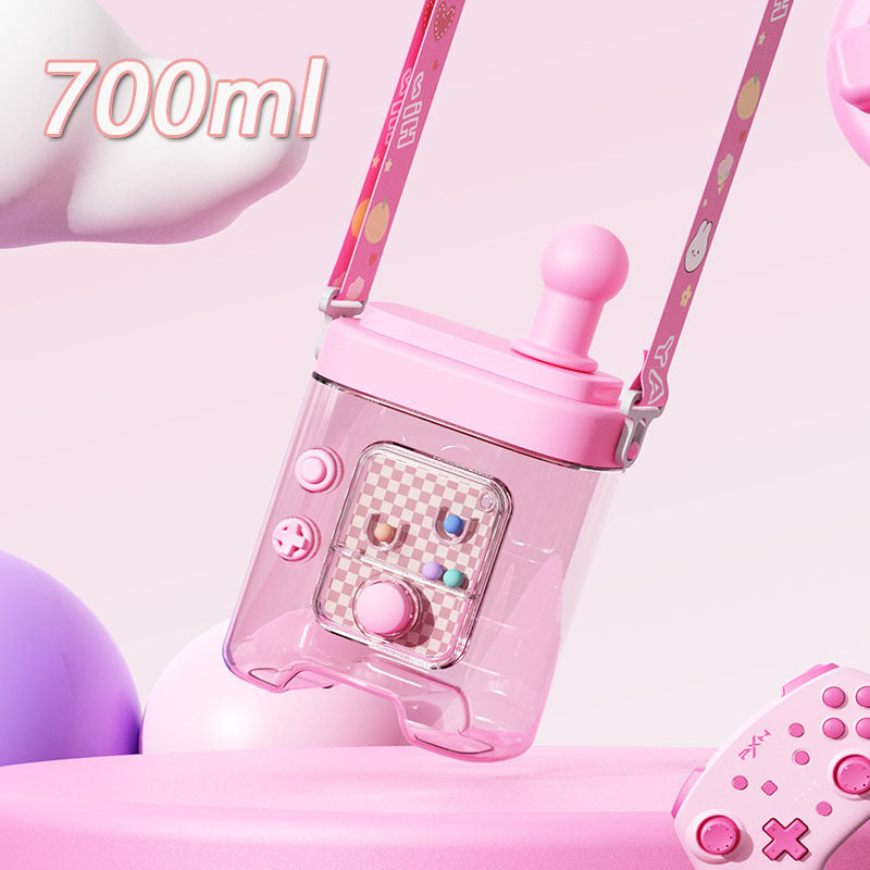 Women’s creative water bottle with removable shoulder strap Bowlift