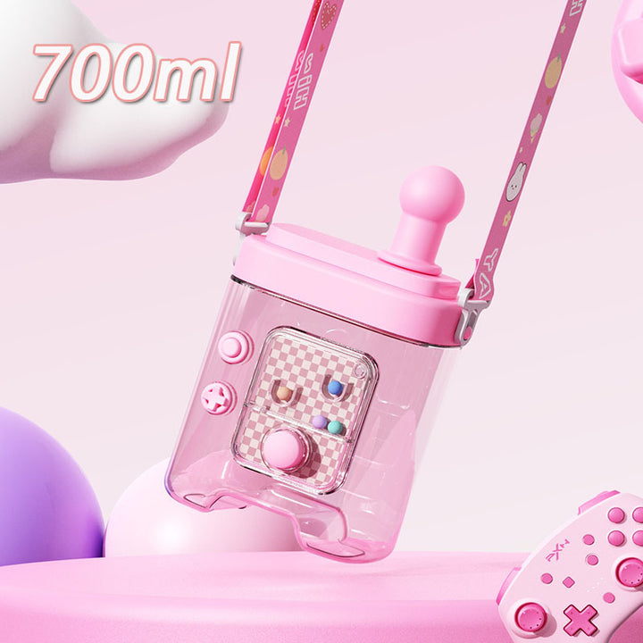 Women’s creative water bottle with removable shoulder strap Bowlift