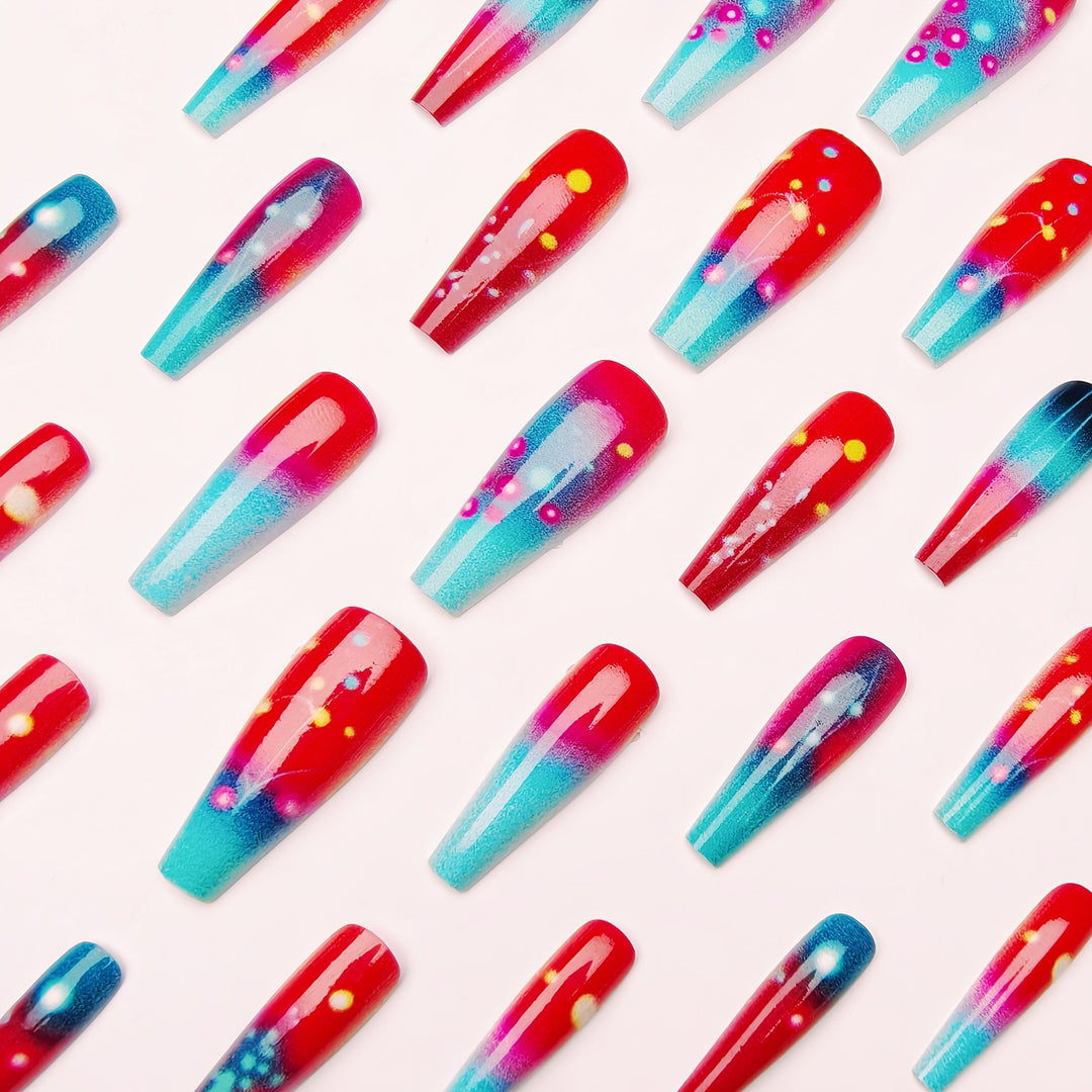 Artificial nails with luminous gradient design Bowlift