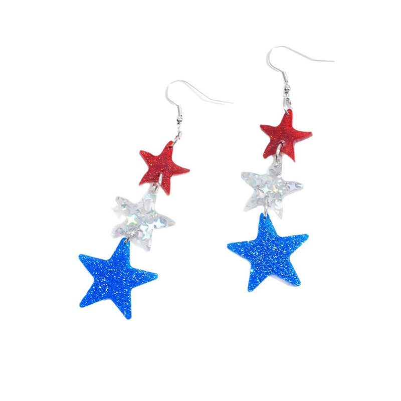 Women’s letter earrings made of resin with glitter effect and pendants Bowlift