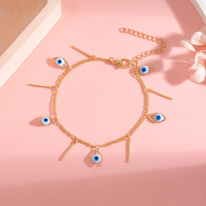 Decorative Evil Eye Charm Ankle Bracelet Bowlift