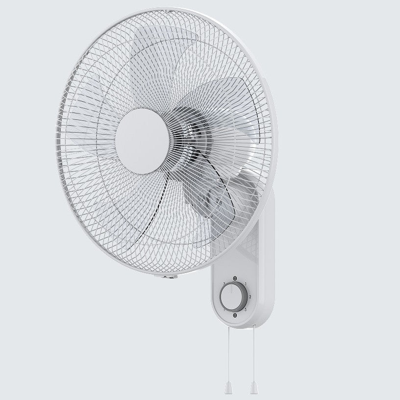 Unisex nan oscillating wall-mounted electric fan with rotary dial and dual pull-cord controls Bowlift