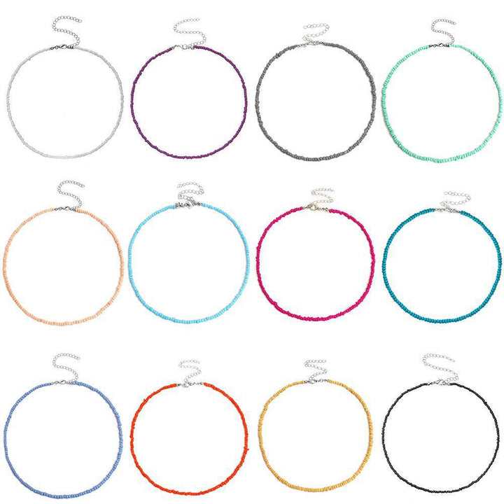 Colorful Beaded Choker Necklace Bowlift