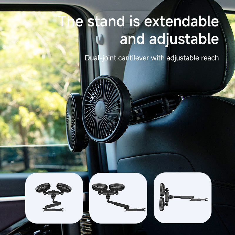 Unisex Dual-Blade Wall-Mounted Cooling Fan with Smart Temperature Display Bowlift