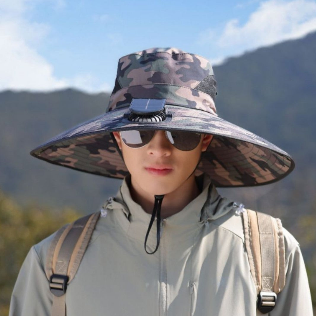 tactical fishing hat with wide brim, mesh ventilation and adjustable chin strap Bowlift
