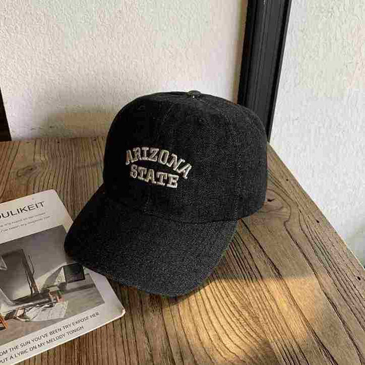Unisex Vintage-Inspired Embroidered Denim Cap Bowlift