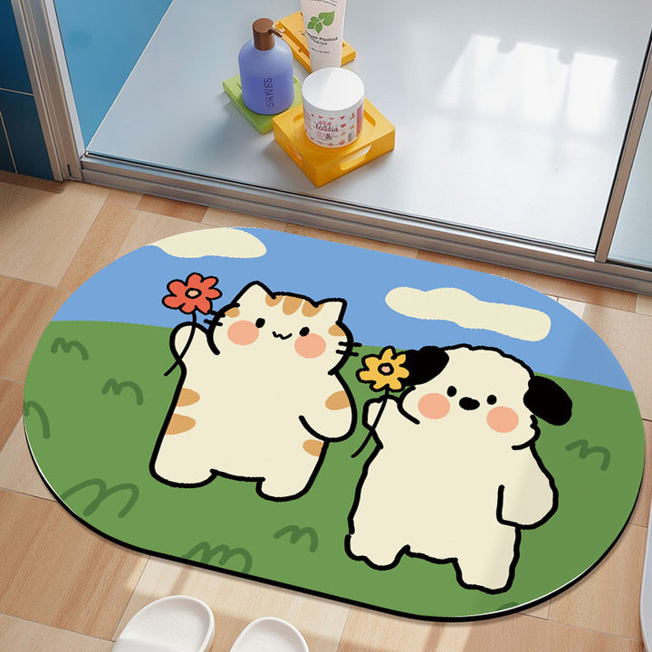 Plush Cartoon-Themed Area Mat
