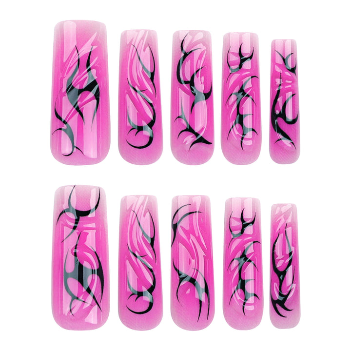 Artificial nail art with modern tribal design Bowlift