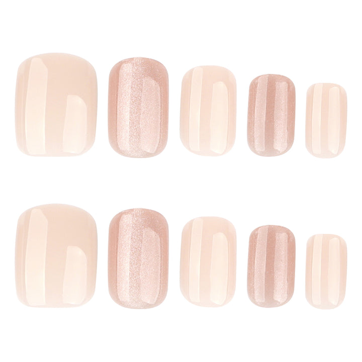 Artificial nail extensions with elegant glitter effect Bowlift