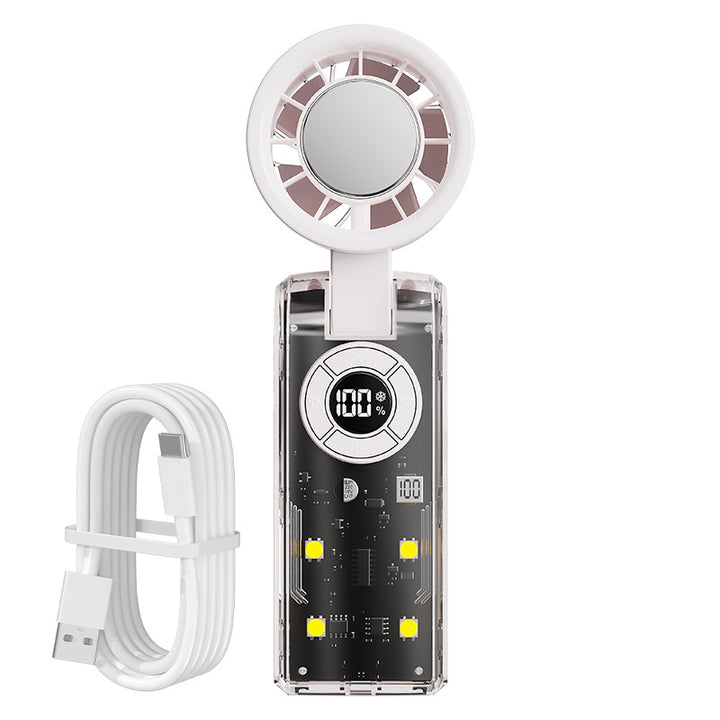 Ladies portable hand fan with integrated power bank Bowlift