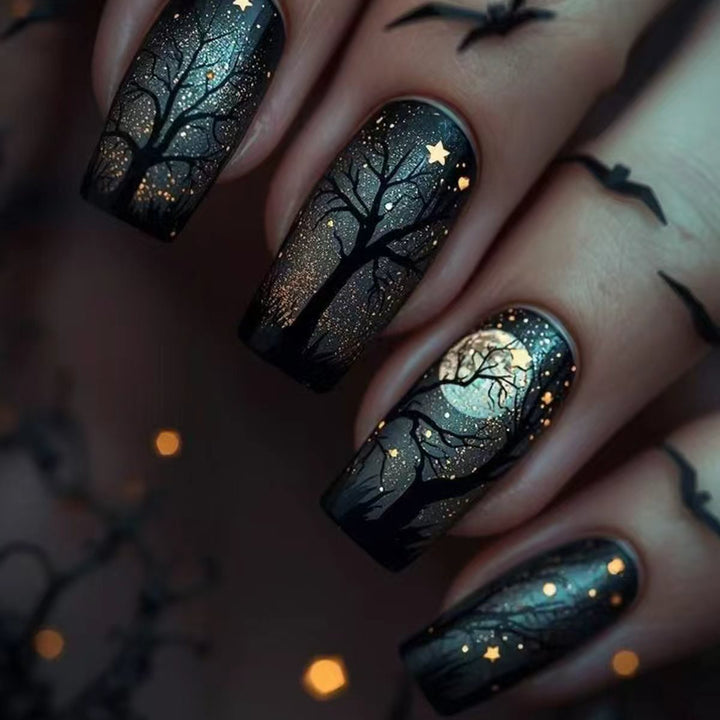 Artistic Night Sky Nail Art Bowlift