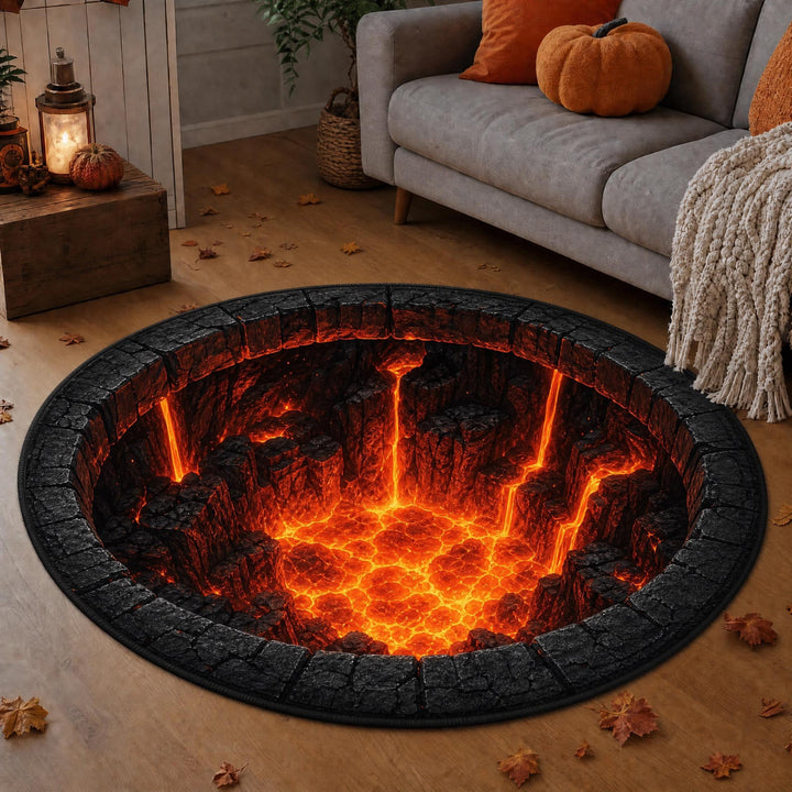 3D Cat Theme Round Rug