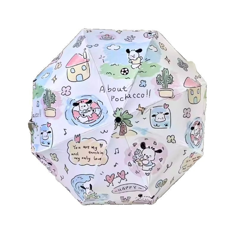 Ladies' folding umbrella with playful character design Bowlift