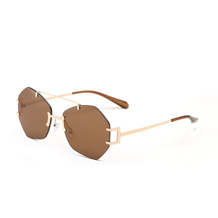 Women's fashionable octagonal sunglasses with delicate metal frame Bowlift