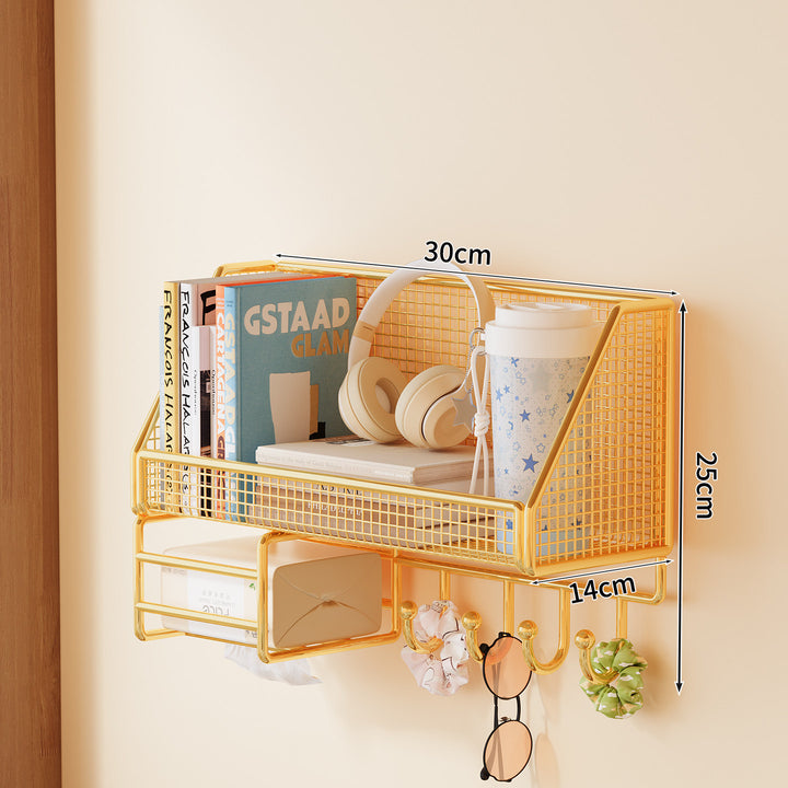 Wall-Mounted Mesh Storage Shelf Bowlift