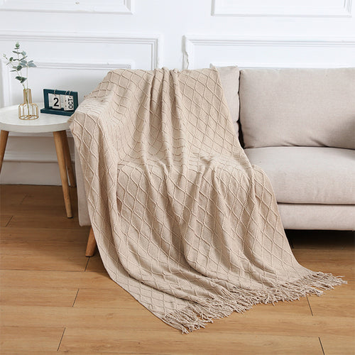 Luxurious Textured Knit Throw Blanket Bowlift