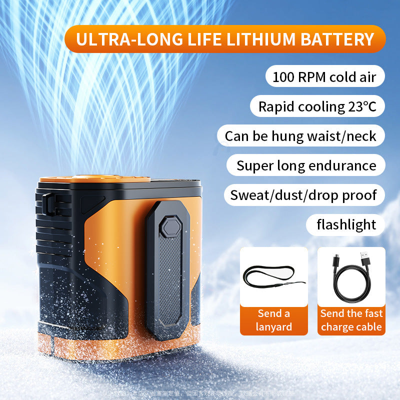 Unisex nan portable wearable rechargeable personal cooling fan with integrated flashlight and long-life lithium battery Bowlift