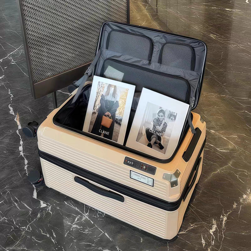 Unisex Premium Multi-Compartment Travel Suitcase Bowlift