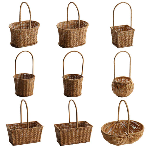 Decorative Woven Storage Basket with Mushroom Emblem Bowlift