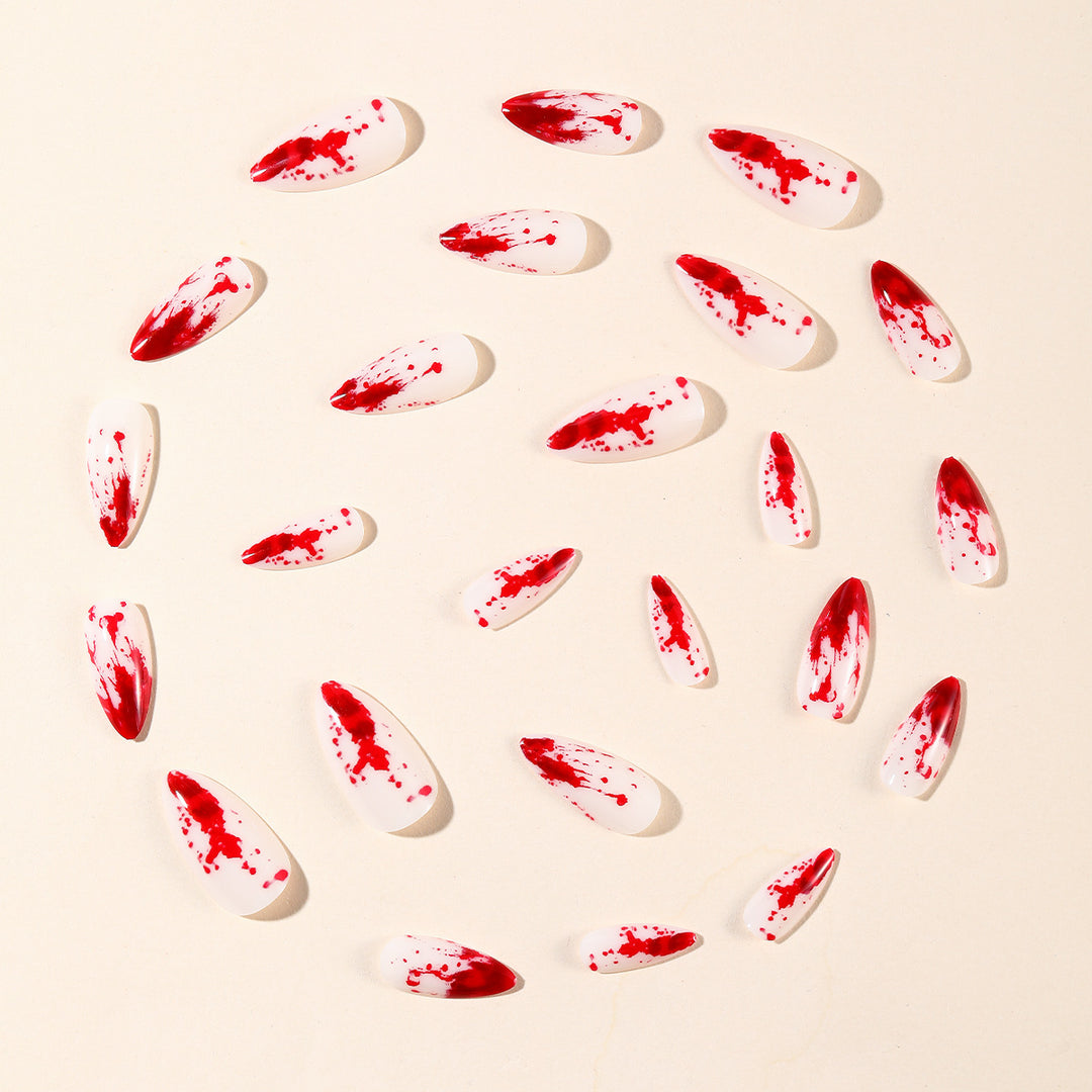 Gothic Blood Splatter Nail Art Extensions Bowlift