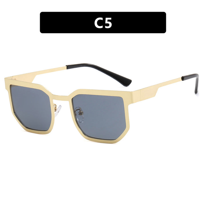 Ladies modern sunglasses in trendy rectangular design with narrow metal frame Bowlift