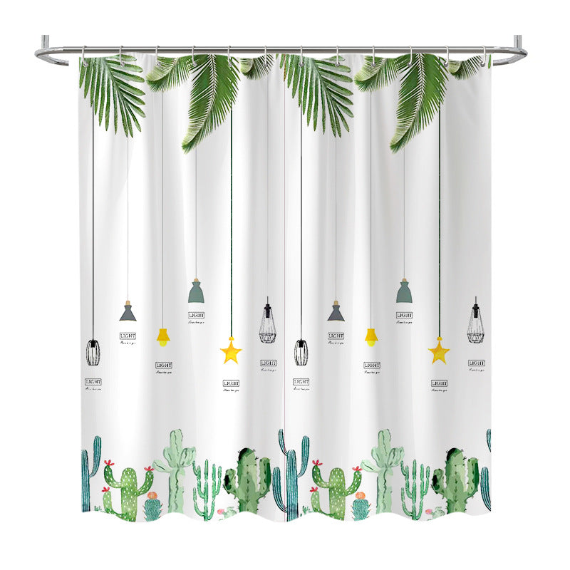 Tropical Garden Themed Shower Curtain Bowlift