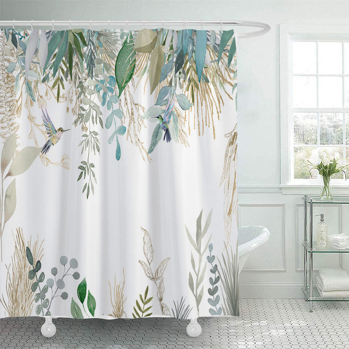 Floral Lavender Pattern Shower Curtain Bowlift