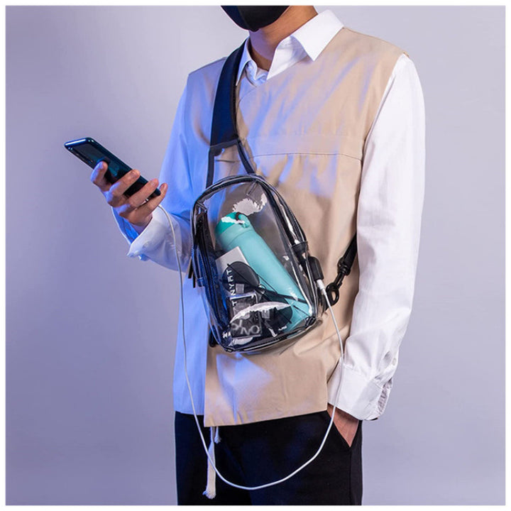 Transparent sling bag with practical multi-pocket design Bowlift