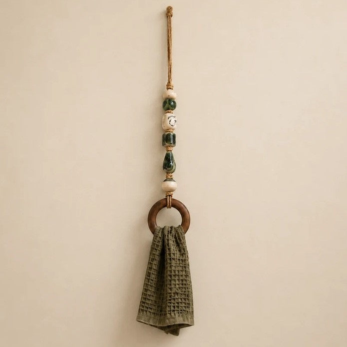 Coastal Blue Beaded Towel Hanger