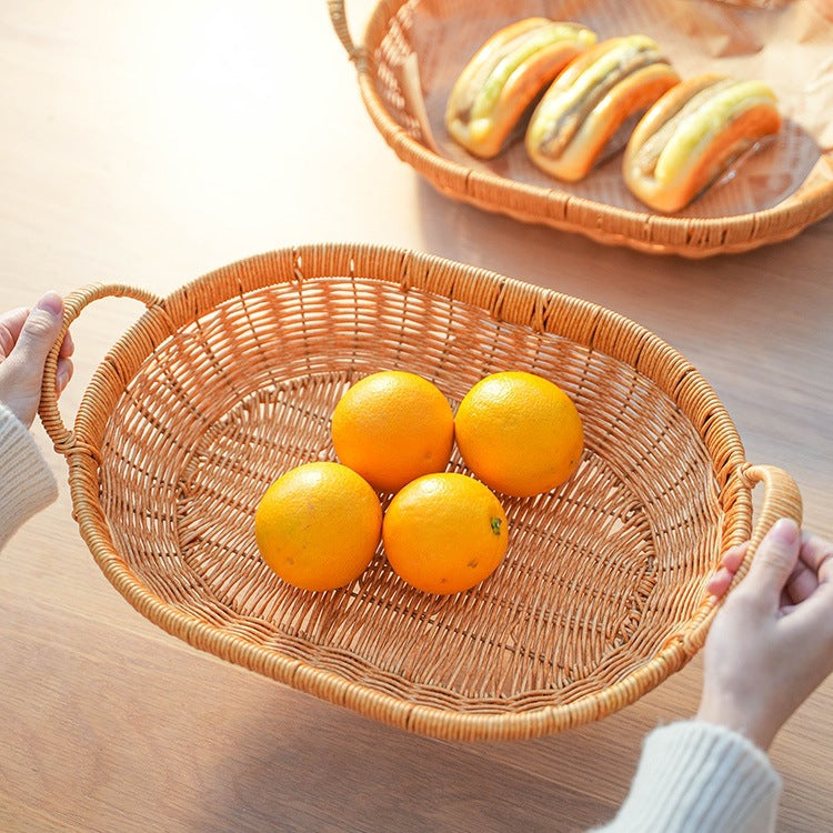 Handcrafted Round Wicker Fruit Bowl Bowlift
