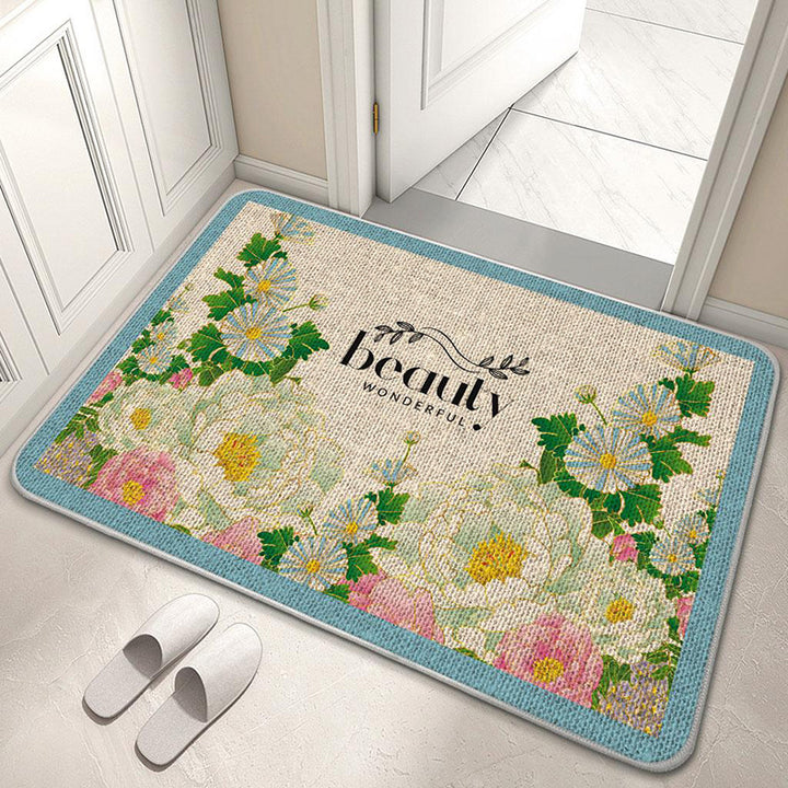 Decorative Floral Welcome Mat Bowlift