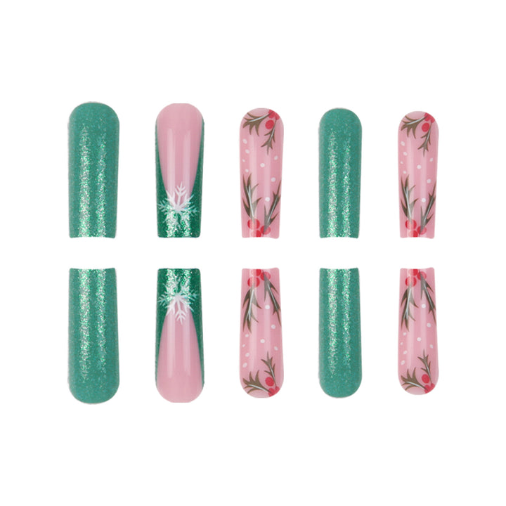 Festive Themed Press-On Nail Art Set Bowlift