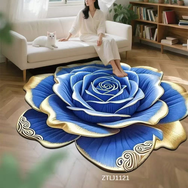 Floral Rose-Shaped Area Rug