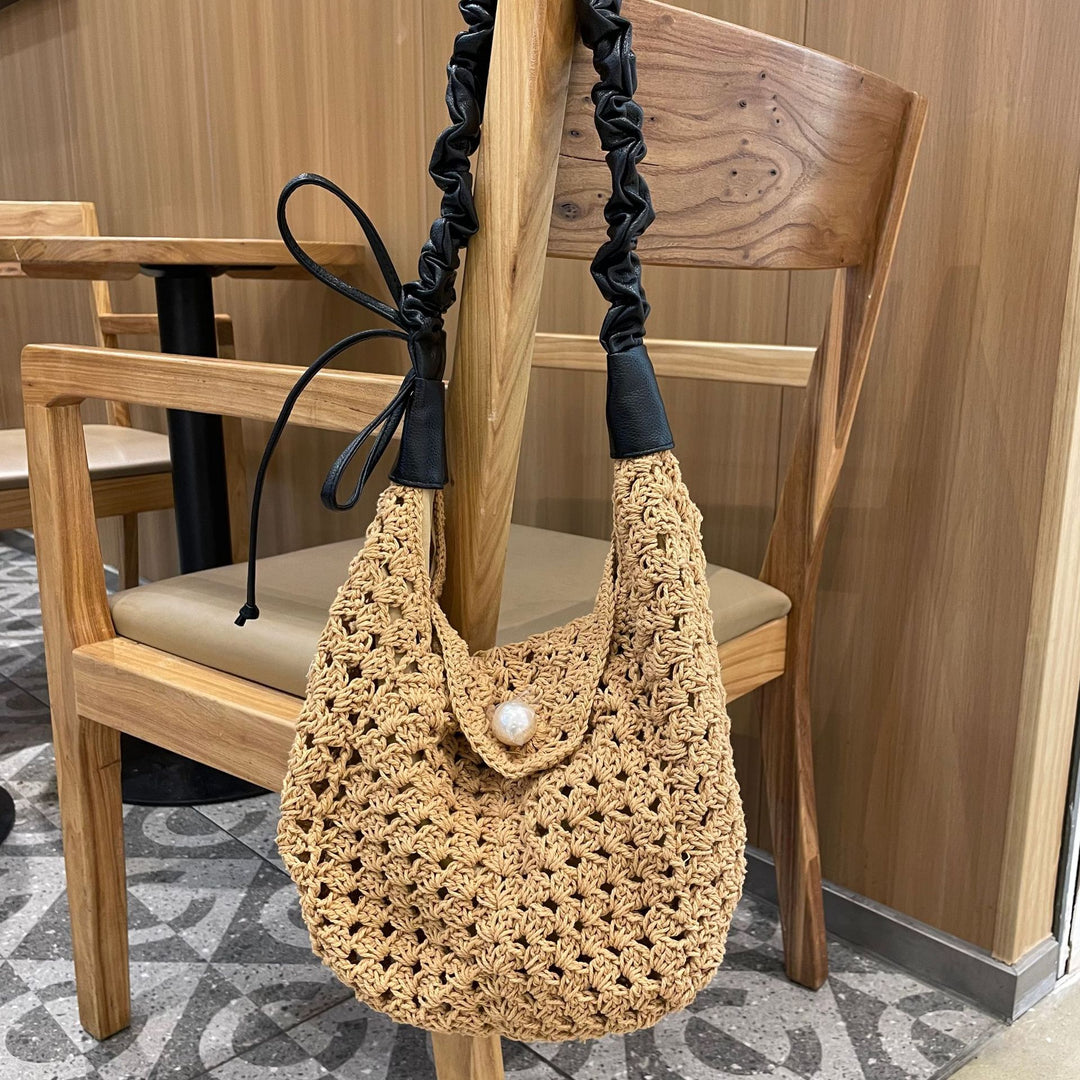 Hand-knotted all-rounder bag with elegant pearl decoration Bowlift