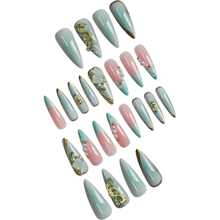 Decorative Stiletto Press-On Nail Art Extensions Bowlift